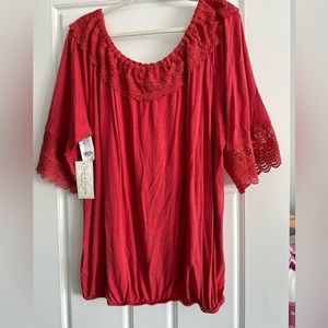 Lace and knit tunic plus size